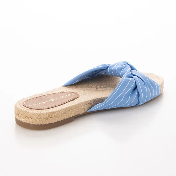 Dép Nữ Tommy Hilfiger Sọc Phẳng Màu Xanh Blue Size 36