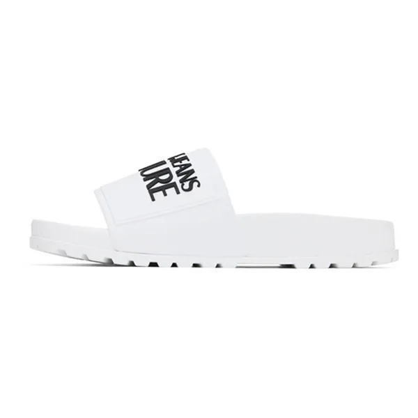 Dép Versace Jeans Couture Logo Slippers Màu Trắng Size 40
