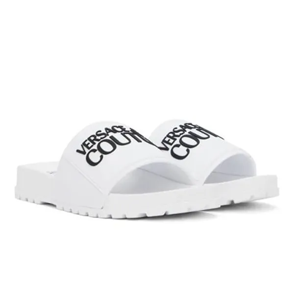 Dép Versace Jeans Couture Logo Slippers Màu Trắng Size 40