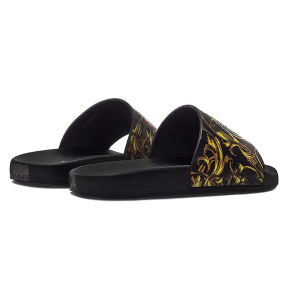 Dép Versace Jeans Couture Slippers 72VA3SQ5 Màu Đen Vàng Size 39