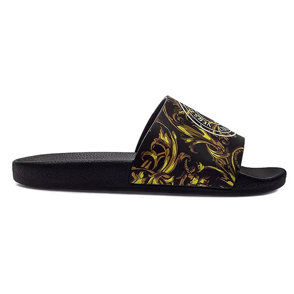 Dép Versace Jeans Couture Slippers 72VA3SQ5 Màu Đen Vàng Size 39
