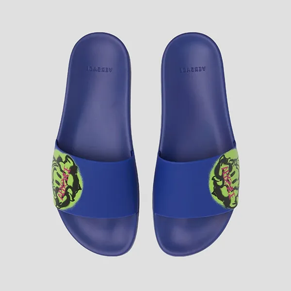 Dép Nam Versace Graffiti Medusa-Print Slides DSU6516 1A02005 2U830 Màu Xanh Size 39