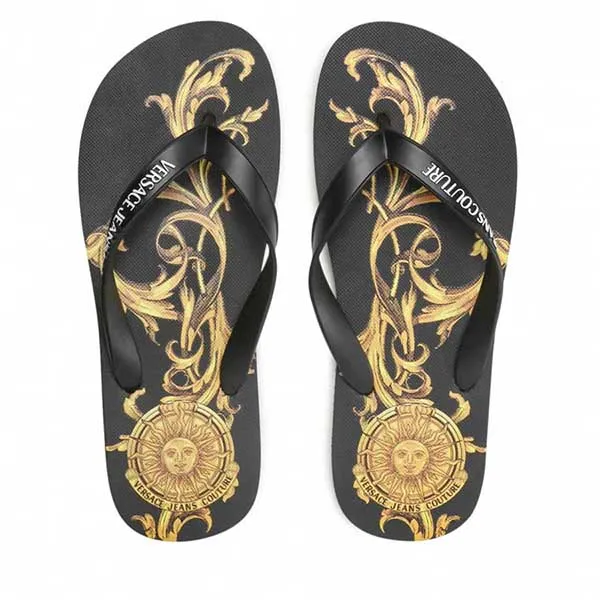 Dép Xỏ Ngón Nam Versace Jeans Couture 72YA3SQ7 Màu Đen Vàng Size 41 - Dép - Vua Hàng Hiệu