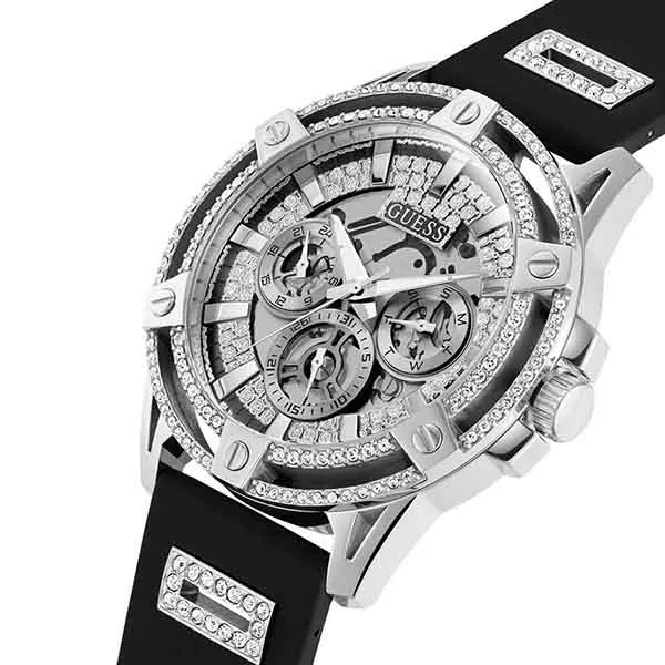 Đồng Hồ Nam Guess Mens Black Silver Tone Multi-Function Watch GW0537G1 Màu Đen