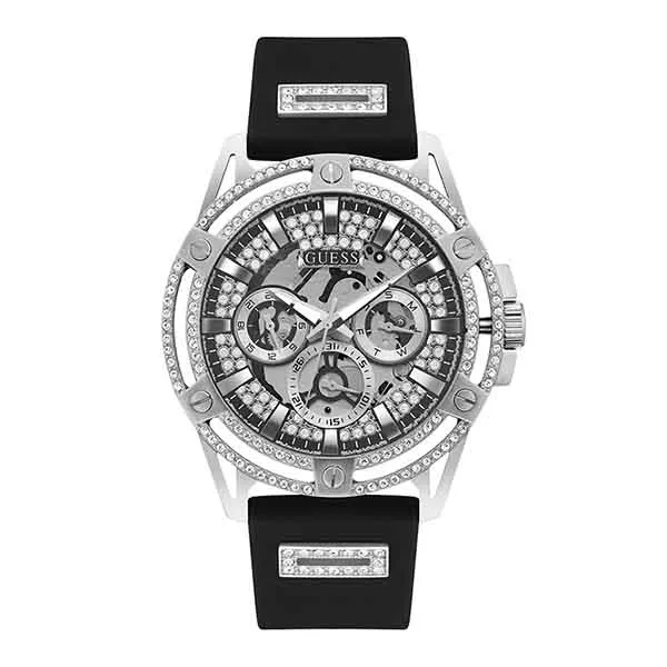 Đồng Hồ Nam Guess Mens Black Silver Tone Multi-Function Watch GW0537G1 Màu Đen