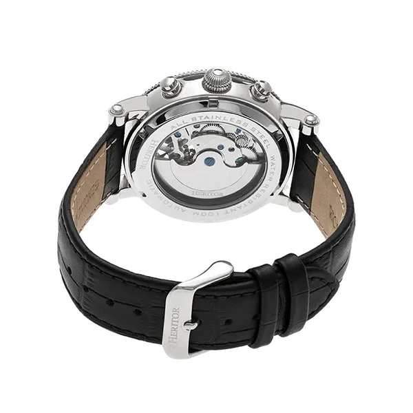 Đồng Hồ Nam Heritor Automatic Winston Semi-Skeleton Leather-Band Watch HERHR5202 Màu Đen - Đồng hồ - Vua Hàng Hiệu