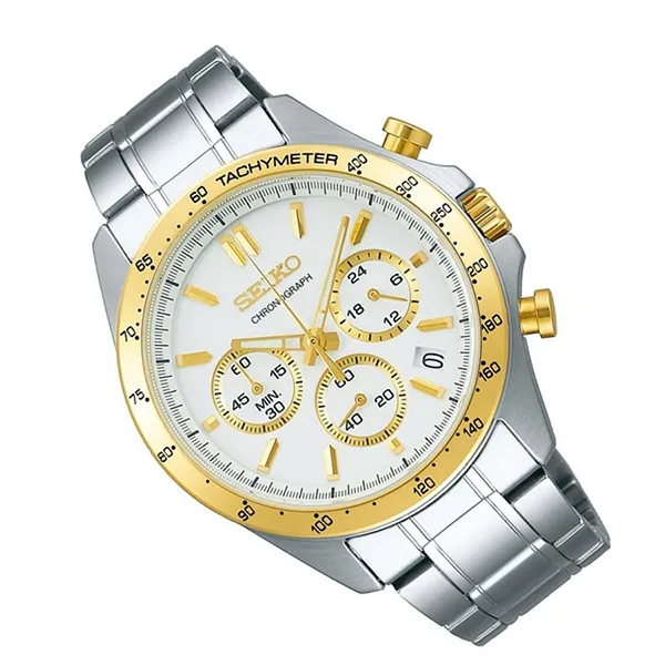 Đồng Hồ Nam Seiko Chronograph Watch SBTR024 Màu Bạc/Vàng Gold - Đồng hồ - Vua Hàng Hiệu