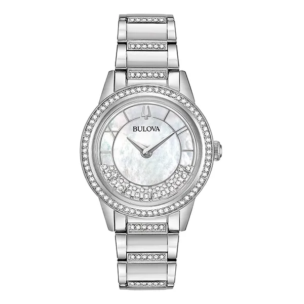 Đồng Hồ Nữ Bulova Classic Crystal Watch 96L257 Màu Bạc