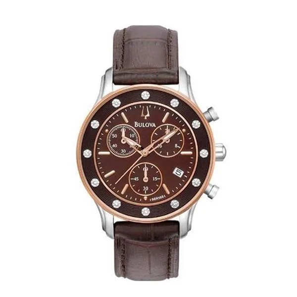 Đồng Hồ Nữ Bulova Diamonds Stainless Steel Chronograph Watch 98R160 Màu Nâu - Đồng hồ - Vua Hàng Hiệu