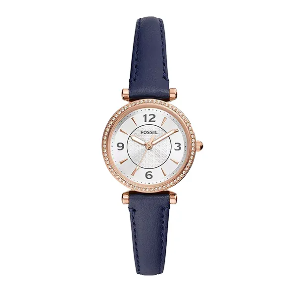 Đồng Hồ Nữ Fossil Carlie Dây Da ES5295 Màu Xanh Navy