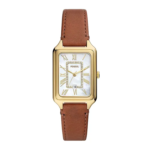 Đồng Hồ Nữ Fossil Raquel Dây Da ES5307 Màu Nâu Vàng