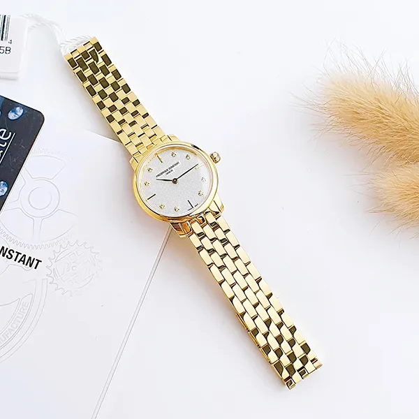 Đồng Hồ Nữ Frederique Constant Slimline Watch FC200STDS5B Màu Vàng Gold