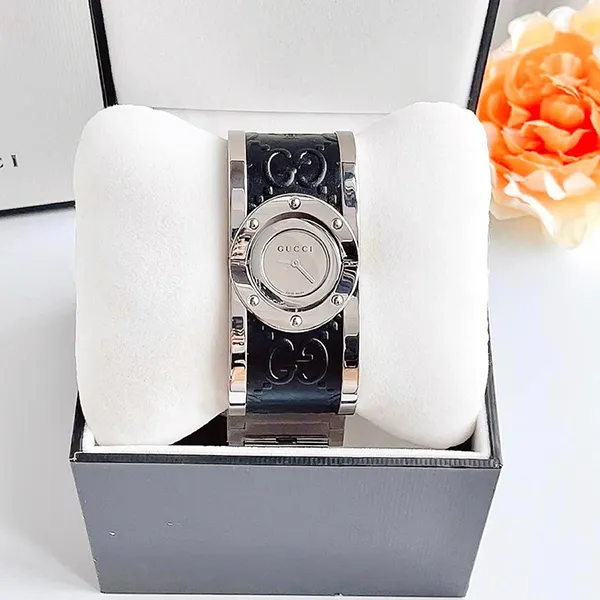 Đồng Hồ Nữ Gucci Twirl Silver Dial Ladies Watch YA112441 Màu Đen Bạc