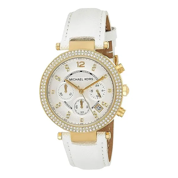 Đồng Hồ Nữ Michael Kors Parker Chronograph Watch MK2290 Màu Trắng