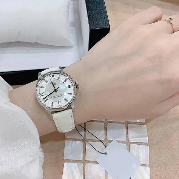 Đồng Hồ Nữ Tissot T099.207.16.116.00 Chemin Des Tourelles White Dial Leather Màu Trắng L