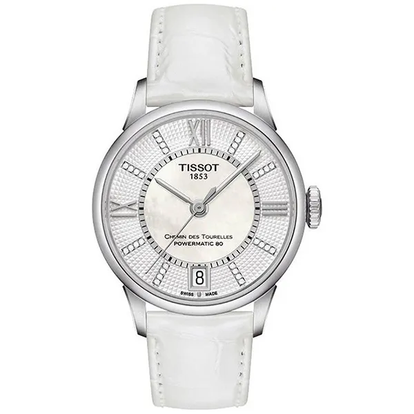 Đồng Hồ Nữ Tissot T099.207.16.116.00 Chemin Des Tourelles White Dial Leather Màu Trắng L