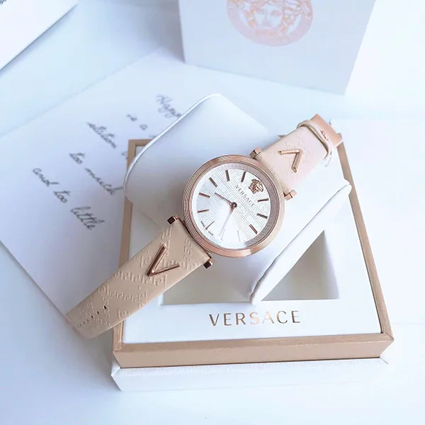 Đồng Hồ Nữ Versace V-Twist Light Rose Gold Watch 36mm VELS00419 Màu Trắng Be - Đồng hồ - Vua Hàng Hiệu