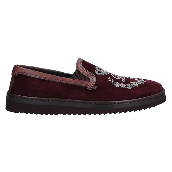 Giày Lười Nam Dolce & Gabbana D&G Crown Logo Loafer Mondello Bordeaux Màu Đỏ Nâu Size 42.5 - Giày - Vua Hàng Hiệu
