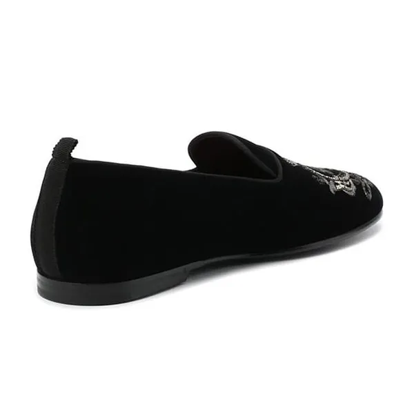 Giày Lười Nam Dolce & Gabbana D&G Loafer Embroidery A50422 Màu Đen Size 40 - Giày - Vua Hàng Hiệu