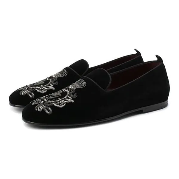 Giày Lười Nam Dolce & Gabbana D&G Loafer Embroidery A50422 Màu Đen Size 40 - Giày - Vua Hàng Hiệu