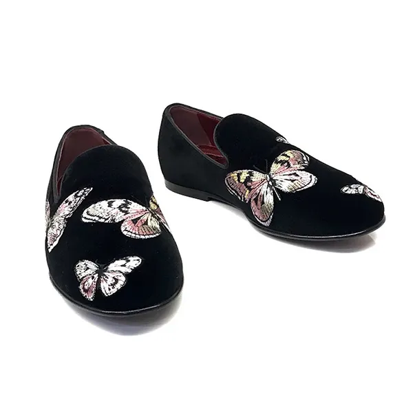 Giày Lười Nam Dolce & Gabbana D&G Loafer with Butterfly Embroidery Màu Đen Size 40 - Giày - Vua Hàng Hiệu