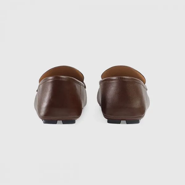 Giày Lười Nam Gucci 473769 Bee Loafers Màu Nâu Size 40.5
