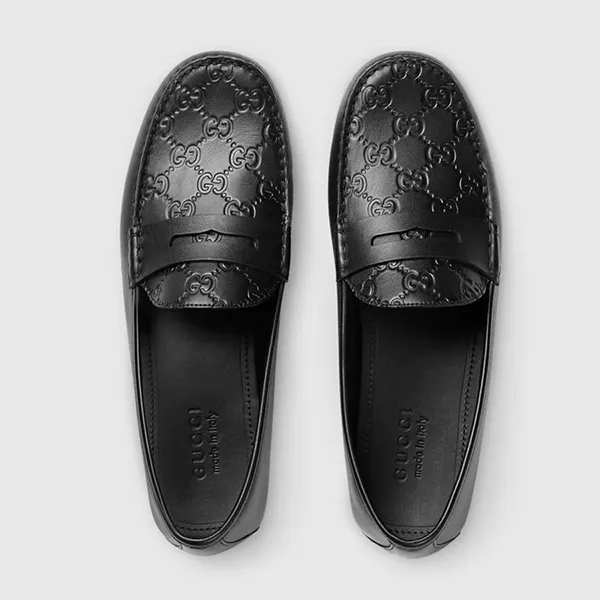 Giày Lười Nam Gucci Signature Driver ‎431063-CWD20-1000 Màu Đen Size 38.5 - Giày - Vua Hàng Hiệu