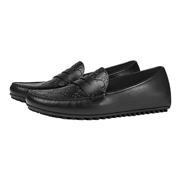 Giày Lười Nam Gucci Signature Driver ‎431063-CWD20-1000 Màu Đen Size 38.5 - Giày - Vua Hàng Hiệu