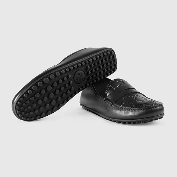 Giày Lười Nam Gucci Signature Driver ‎431063-CWD20-1000 Màu Đen Size 38.5 - Giày - Vua Hàng Hiệu