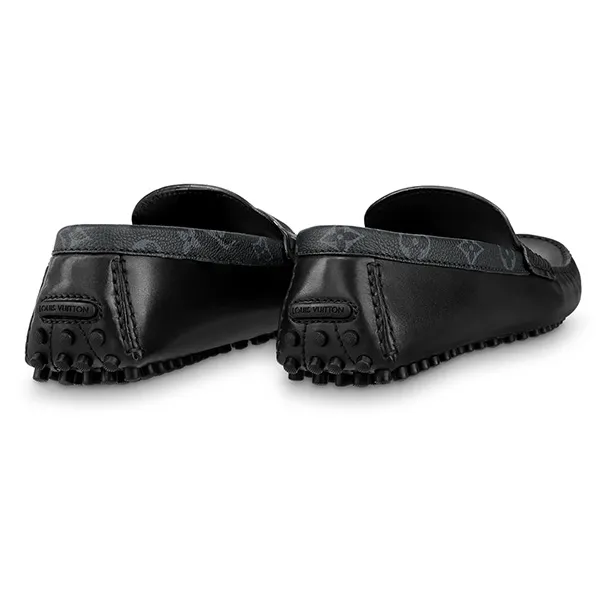 Giày Lười Nam Louis Vuitton LV Hockenheim Moccasins ‘Black’ Màu Đen Size 41