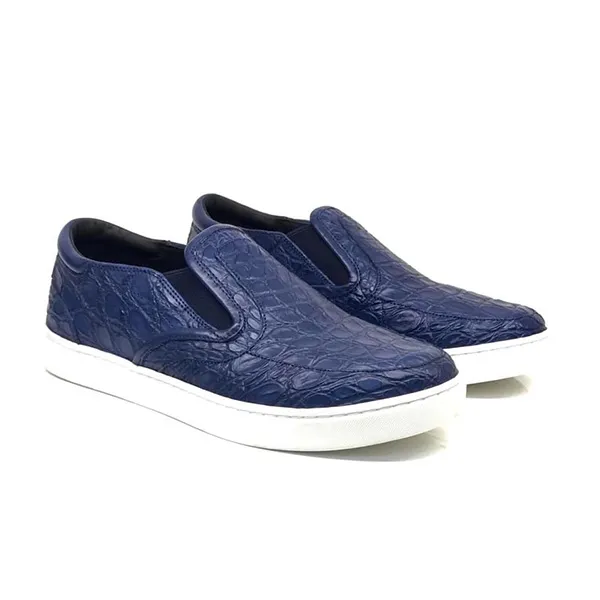 Giày Slip On Dolce & Gabbana D&G Crocodile Trainers Màu Xanh Đậm Size 6.5 - Giày - Vua Hàng Hiệu