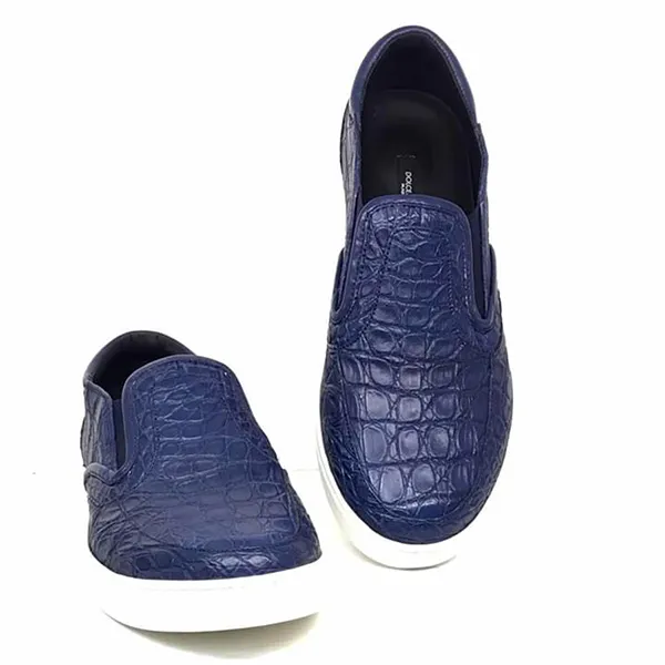 Giày Slip On Dolce & Gabbana D&G Crocodile Trainers Màu Xanh Đậm Size 6.5 - Giày - Vua Hàng Hiệu