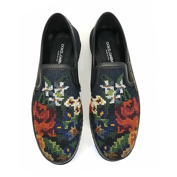 Giày Slip On Dolce & Gabbana D&G Flower Phối Màu Size 41 - Giày - Vua Hàng Hiệu