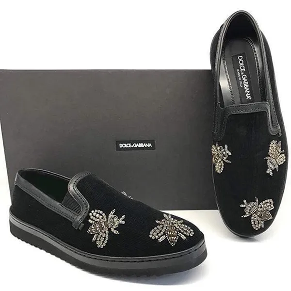 Giày Slip On Dolce & Gabbana D&G Họa Tiết Màu Đen Size 41 - Giày - Vua Hàng Hiệu