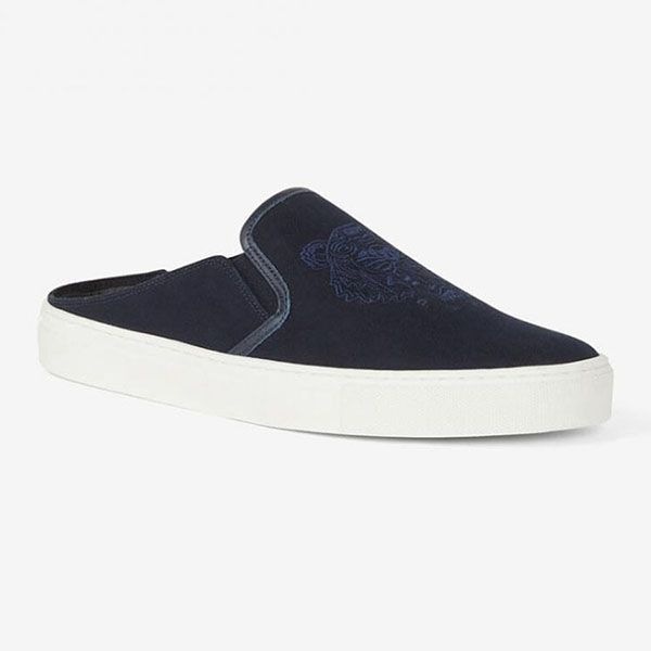 Giày Slip On Kenzo Homme Canvas K-Skate Tiger Mule Sneakers Navy Blue Màu Xanh Navy Size 39 - 1