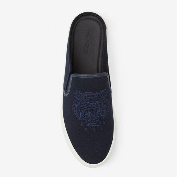 Giày Slip On Kenzo Homme Canvas K-Skate Tiger Mule Sneakers Navy Blue Màu Xanh Navy Size 39 - 3