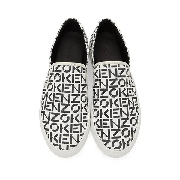 Giày Slip-On Nam Kenzo K-Skate Monogram 5SN187 F72 94 Trắng Họa Tiết Size 41