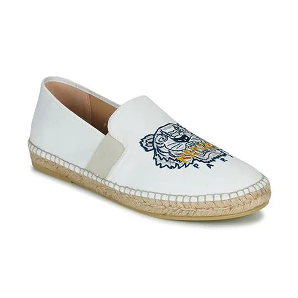 Giày Slip-On Nam Kenzo 21FW Tiger Espadu Slip-On 5ES188 F71 01B 5ES188F7101B Màu Trắng Họa Tiết Size 42