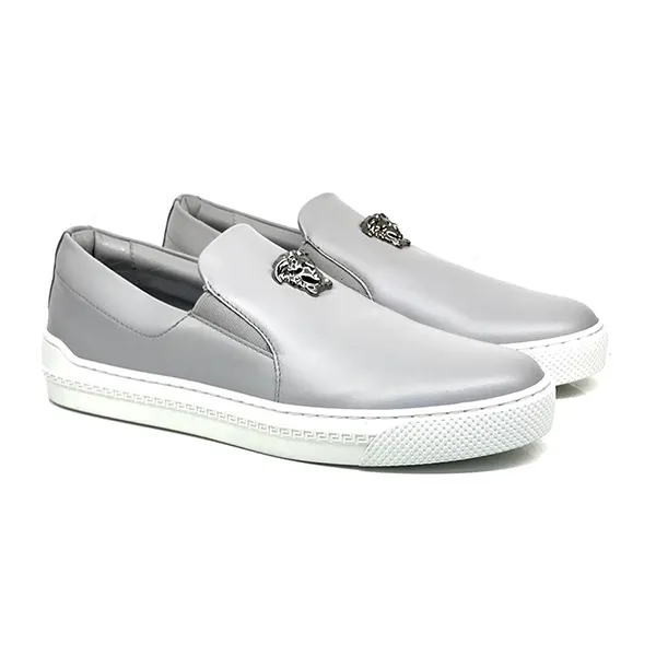 Giày Slip On Versace DSU8153S Màu Xám Bạc Size 39