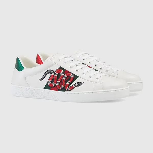 Giày Sneaker Gucci Ace Embroidered 456230 Màu Trắng Size 4.5 - 1