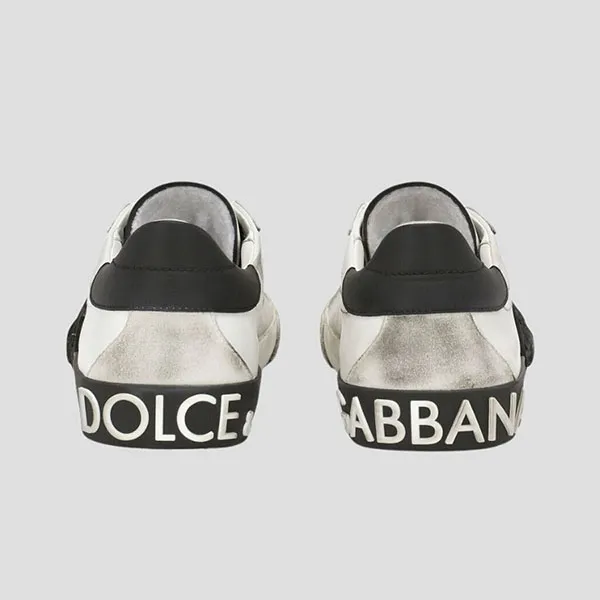 Giày Sneaker Nam Dolce & Gabbana D&G CS2203 AO277 89697 Portofino Vintage Màu Đen Trắng Size 40 - 4