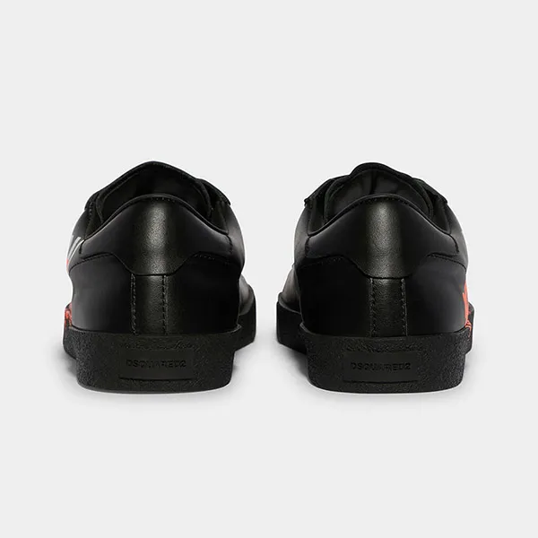 Giày Sneaker Nam Dsquared2 Black Leather With Logo ICON Forever Printed SNM018701504893 Màu Đen Size 43