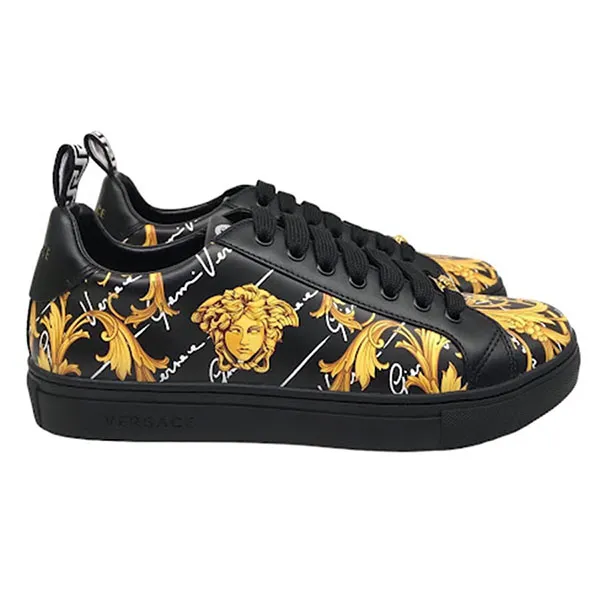 Giày Sneaker Nam Versace Barocco Print Low Top 1002778 Màu Đen Vàng Size 40 - Giày - Vua Hàng Hiệu