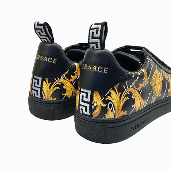 Giày Sneaker Nam Versace Barocco Print Low Top 1002778 Màu Đen Vàng Size 40 - Giày - Vua Hàng Hiệu
