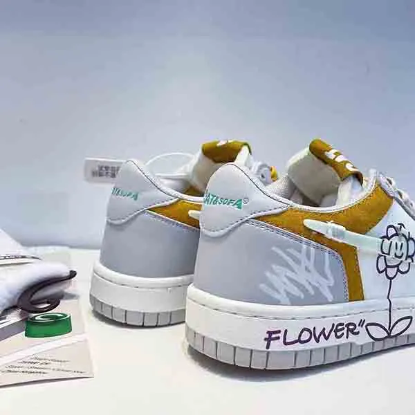 Giày Sneaker Unisex Cat & Sofa Dunk Flower Grey AC254 Màu Xám Trắng Size 42 - Giày - Vua Hàng Hiệu