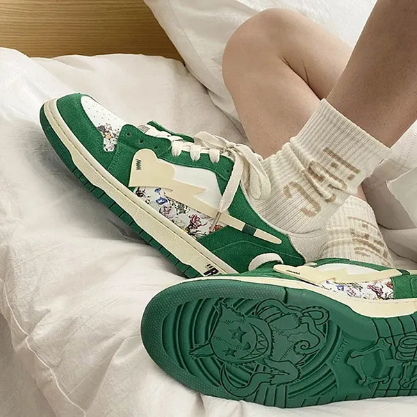 Giày Sneaker Unisex Cat & Sofa Dunk Rose Green AC227 Màu Xanh Lá - Giày - Vua Hàng Hiệu