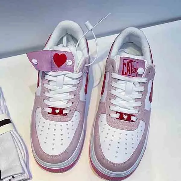 Giày Sneaker Nữ Cat & Sofa AF Love Pink Red AC259 Màu Hồng Trắng - 3