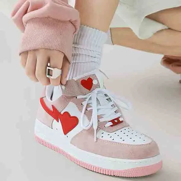Giày Sneaker Nữ Cat & Sofa AF Love Pink Red AC259 Màu Hồng Trắng - 1