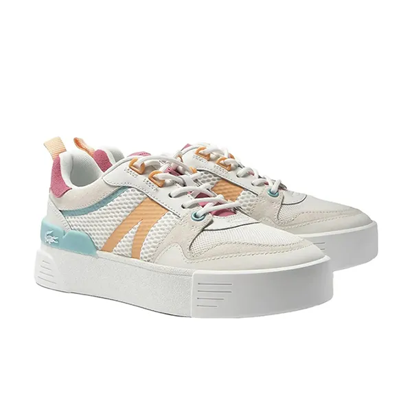 Giày Thể Thao Nữ Lacoste Women’s L002 Trainers In White & Blue White Màu Trắng Xanh Size 36