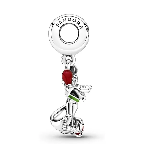Hạt Vòng Charm Nữ Pandora 799199C01 Disney Sterling Silver Pluto Christmas Gift Màu Bạc Đỏ